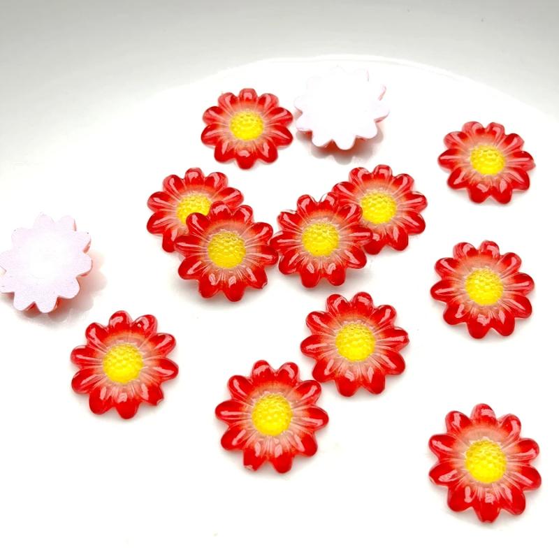 20 Pieces of 20mm Colorful Flower Shaped Rhinestone Flat Back Scrapbook Suitable for DIY Decoration, Jewelry Gift Decoration