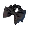 Black Bow Hair Tie: Elegant Ponytail Holder & Rubber Band for Women