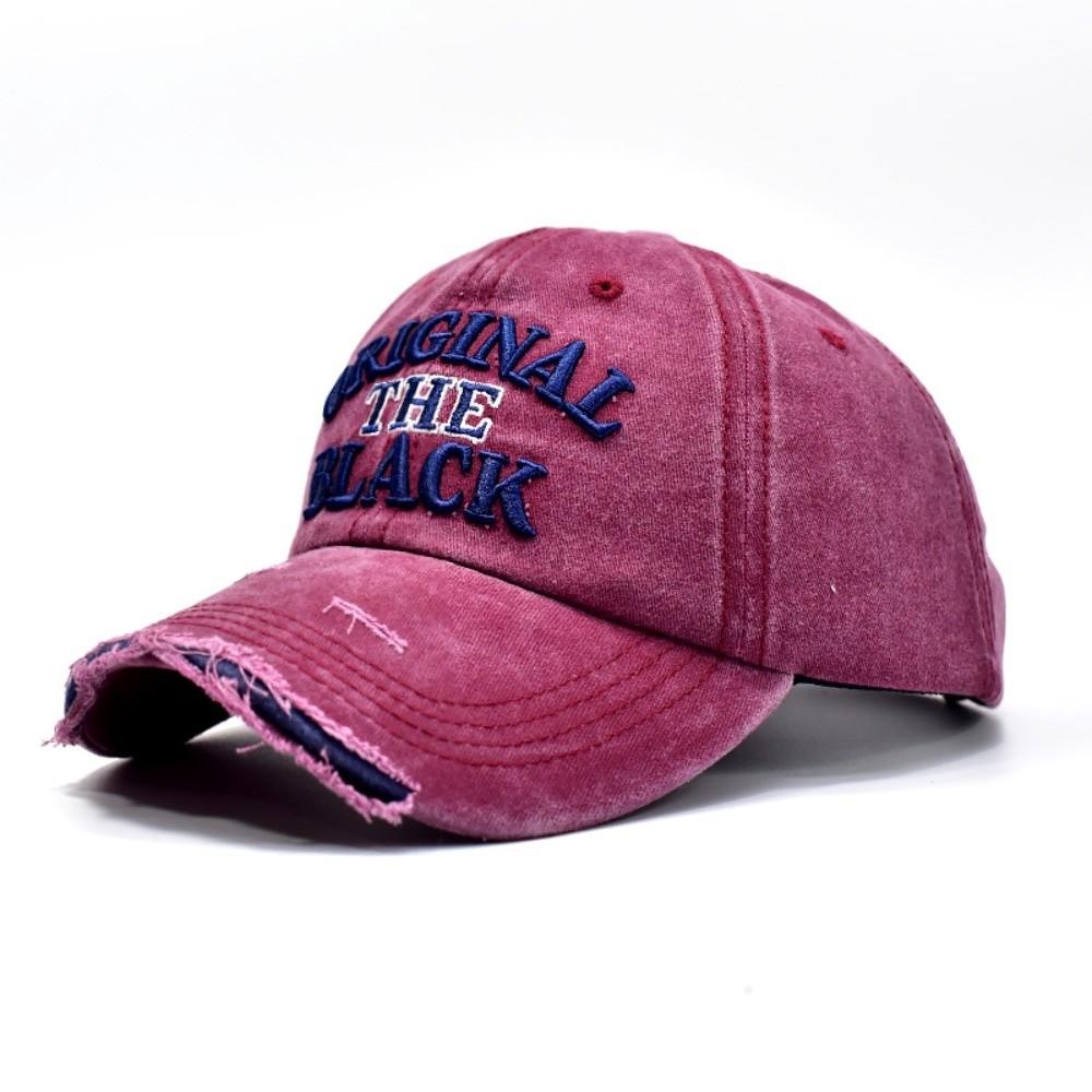 Letter ORIGINAL THE BLACK Broken Hole Baseball Cap Washed Cotton Adjustable Embroidery Baseball Cap Outdoor Sports Hats