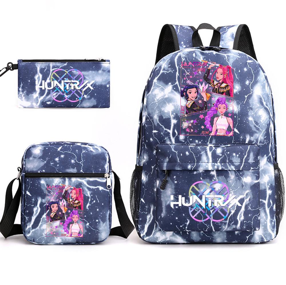 3Pcs/set Anime Cartoon Printed Large Capacity Bookbag Backpack with Shoulder Bag Pencil Case for Student Boy Girl Schoolbag