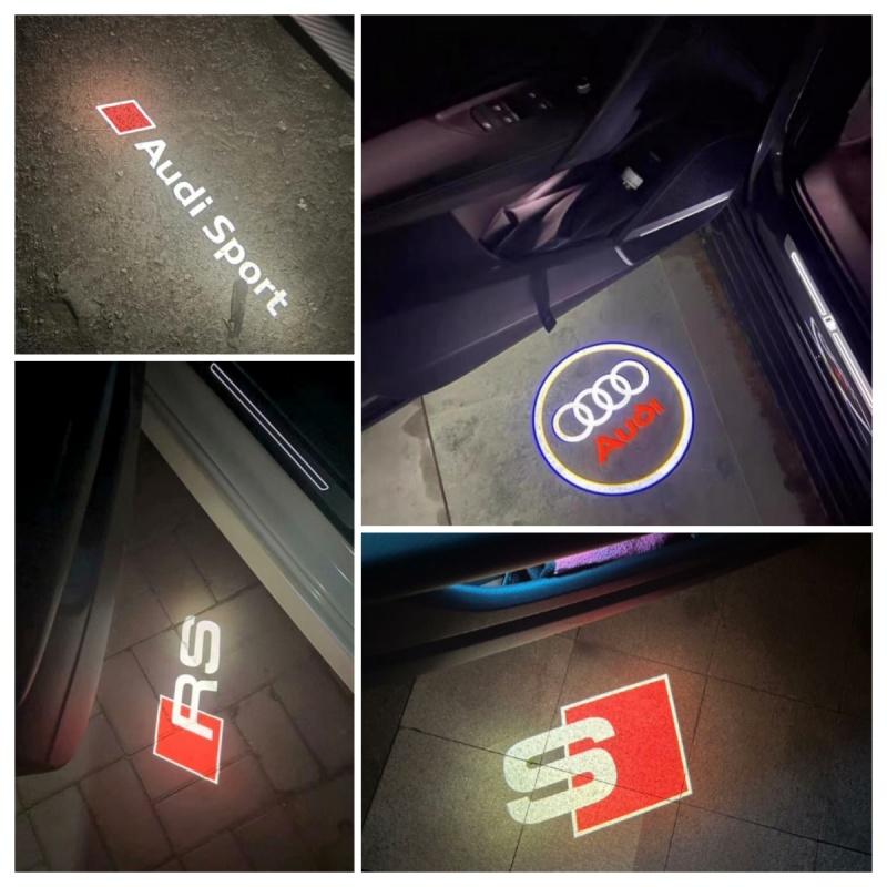 For Audi 8L Car Door Welcome Lights for Audi A1 A3 8P 8V A4 A5 A6 A7 A8 Q3 Q5 Q7 Q8 Sline TT Logo Projector Ghost Shadow Lamp Accessories