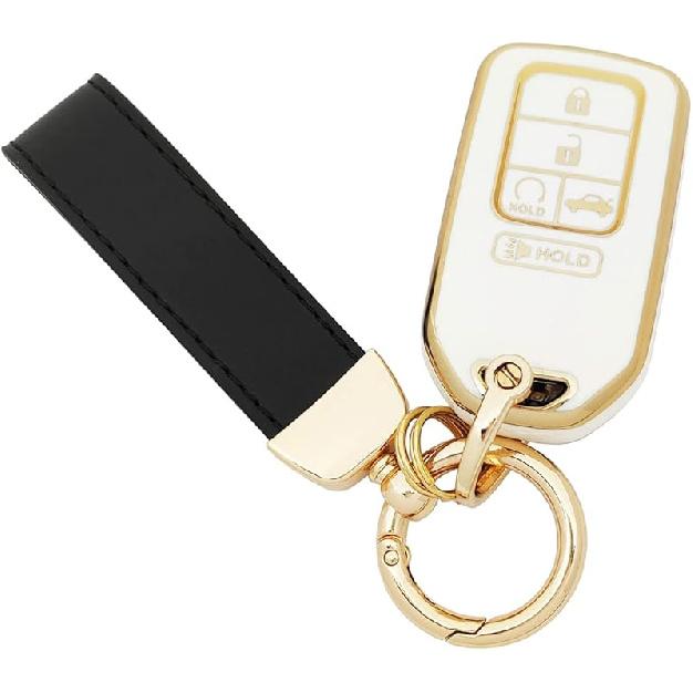 360 Degree Soft TPU Protector Key Fob Cover Case Compatible with 2017 2018 Honda Civic Accord Pilot CR-V Passport Ight EX EX-L Touring 5 Button