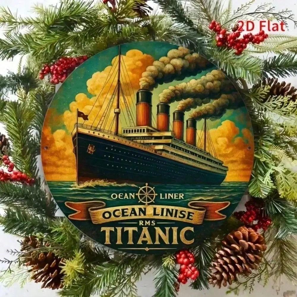 Vintage Steampunk Ship Metal Plaque, 2D Retro Nautical Wall Art for Living Room Office Home Decor, Unique Gift