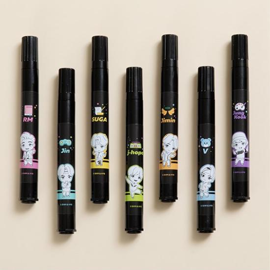 Monami × BTS TinyTAN Permanent Marker Set – 1 Set (Official Collaboration)