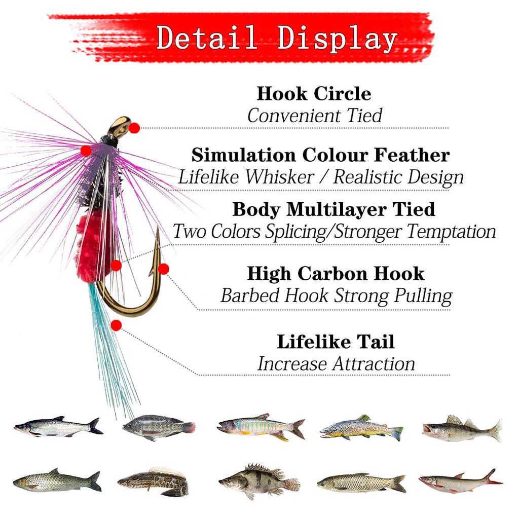 5Pcs/Box Artificial Royal WulffFly Fly Fishing Bait, For Trout/Bass/Perch/Catfish/Carp Etc In Fresh Water or Salt Water, Fly Fishing Supplies