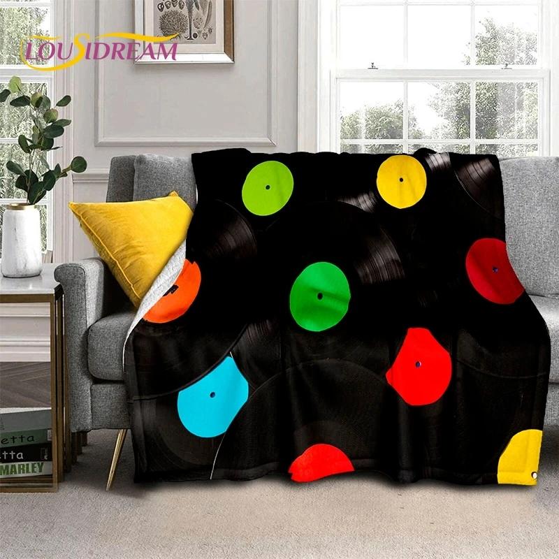 3D Vinyl Record Music DJ Screen Tape Soft Blankets,Keep Warm Throw Blanket Comfortable Blanket for Picnic Beds Sofa Home Bedroom