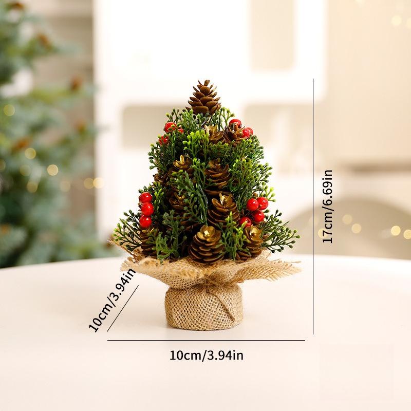 1 Stück Weihnachtsdekoration Schreibtisch Tannenzapfen Leinen Weihnachtsbaumschmuck Ornamente Heimszene Dekorationszubehör