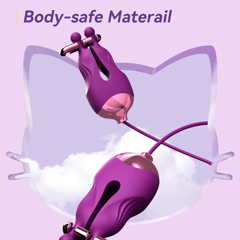 Nipple Toy Nipple Vibrator with 10 Vibration Patterns, Adjustable Nipple Clips Rechargeable Vibrator Adult Toys for Couples or Women