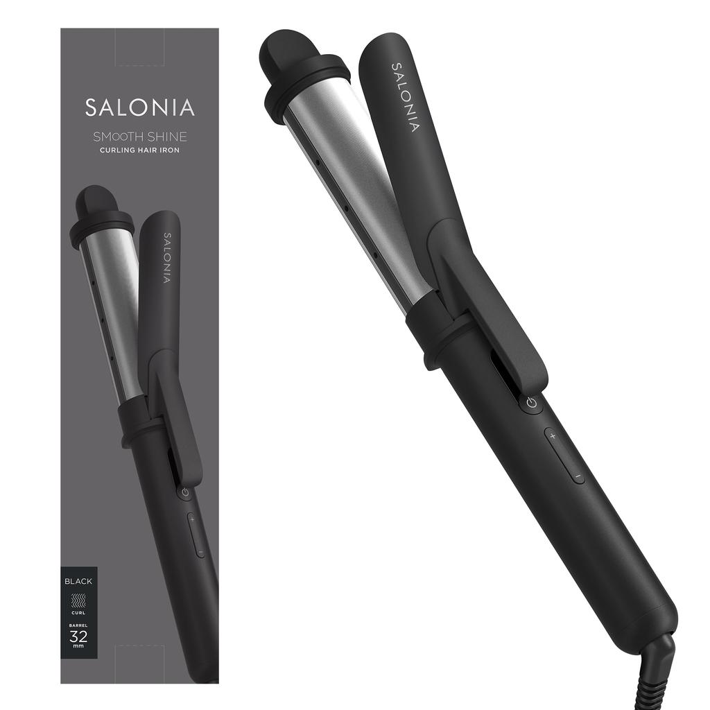SALONIA Smooth Shine Curling Iron Hair Iron 32mm SAL23106BK Black