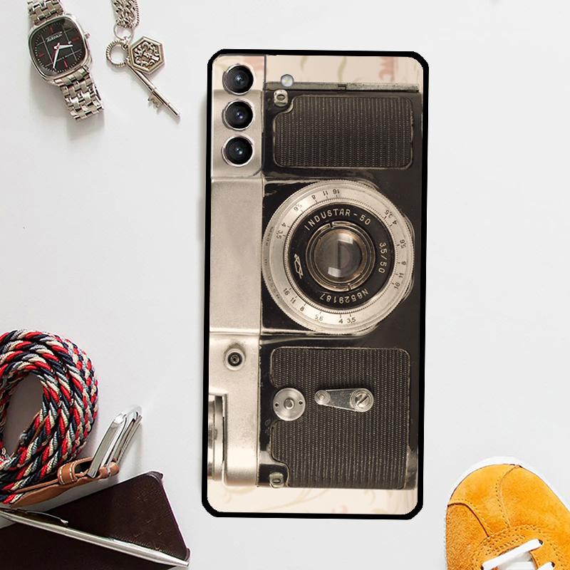 Retro Camera Vintage Case For Samsung Galaxy S24 Ultra S23 S22 S21 Plus S20 FE S8 S9 S10 Note 10 20 Ultra Cover