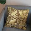 2D Cute Golden Cats With Leaves Pillow Cover Pattern Cushion Cover Suitable For Sofa Bedroom Car Pillow Cover