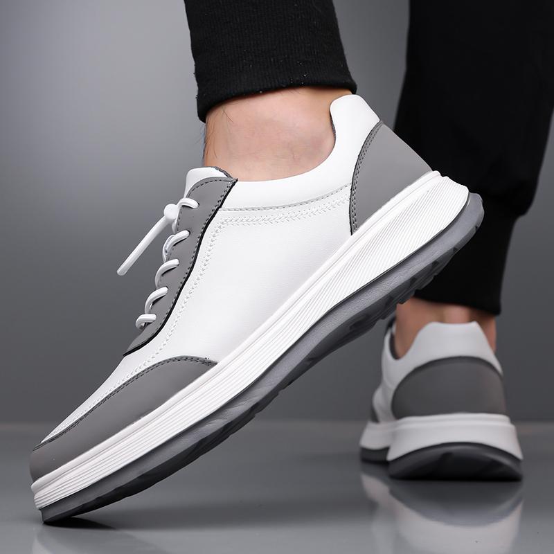 2025 New Casual Leather Mens Thick Bottom Shoes High Quality Outdoor Non-slip Comfy Sneakers High Quality Lace-Up Designer Flats