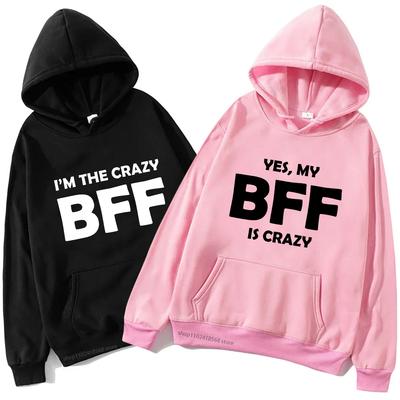 Dámské mikiny Sladké korejské pulovry s kulatým výstřihem Podzim Zima Mikiny Bláznivý BFF Vtipný dárek Narozeniny nejlepších přátel Dámské oblečení