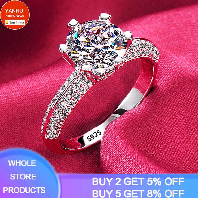 925 Sterling Silver Color Natural Zirconia Diamond Wedding Band White Gold Fashion Jewelry for Women