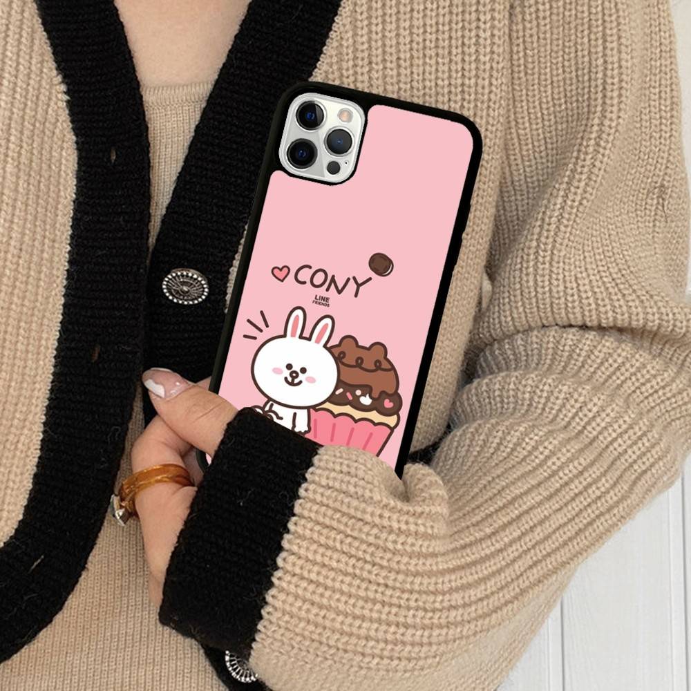 Cartoon Cute C-Cony B-Brown Phone Case For Iphone 11 12 13 14 15 Pro Max 17 16 Plus Hard PC+TPU Back Cover