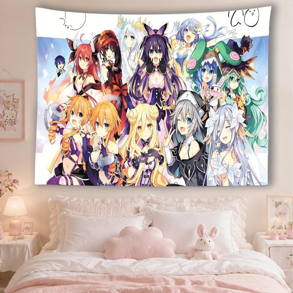 D-Date A Live Anime Girls Group Tapestry For Bedroom Dorm Living Room Otaku Room Home Wall Decor Fans Collection Gift
