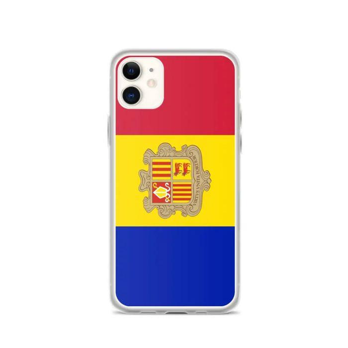 Coque iPhone - Andorre - Drapeau - Souple - Protection complète - Multicolore