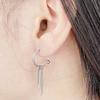 Rush Off Surgical Steel Chain Point Hoop Earrings