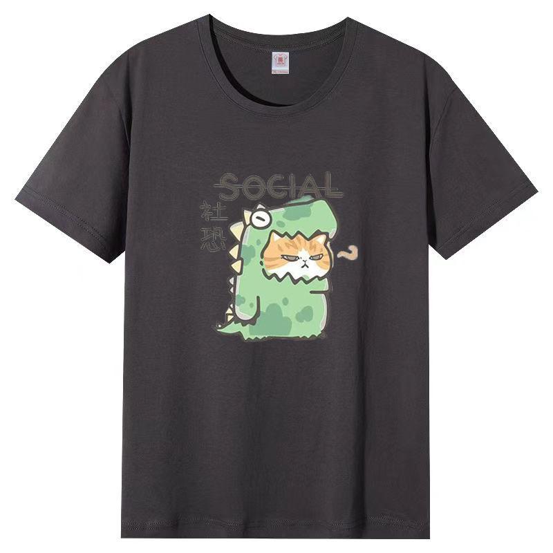 Cartoon Short Sleeve Women's T-Shirt 2025 New Design American Loose Half Sleeve Top
