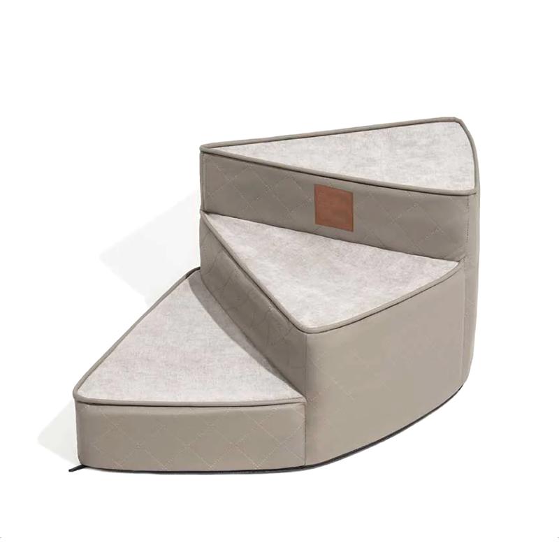 Water-Repellent Faux Leather Pet Stairs 2/3/4 Step Non-Slip Dog/Cat Ramp Ladder Removable Spiral Small Dog Steps Pet Supplies