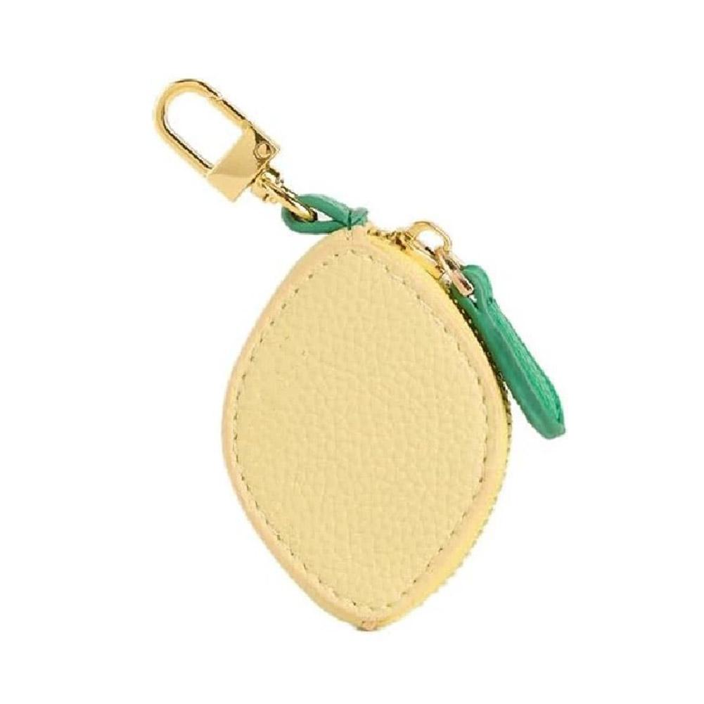 Mini Cherry Fruit Shape Coin Purse Portable Strawberry Blueberry Peach Lemon Cute PU Leather Pouch Wallet Pendant Key Chain Gift