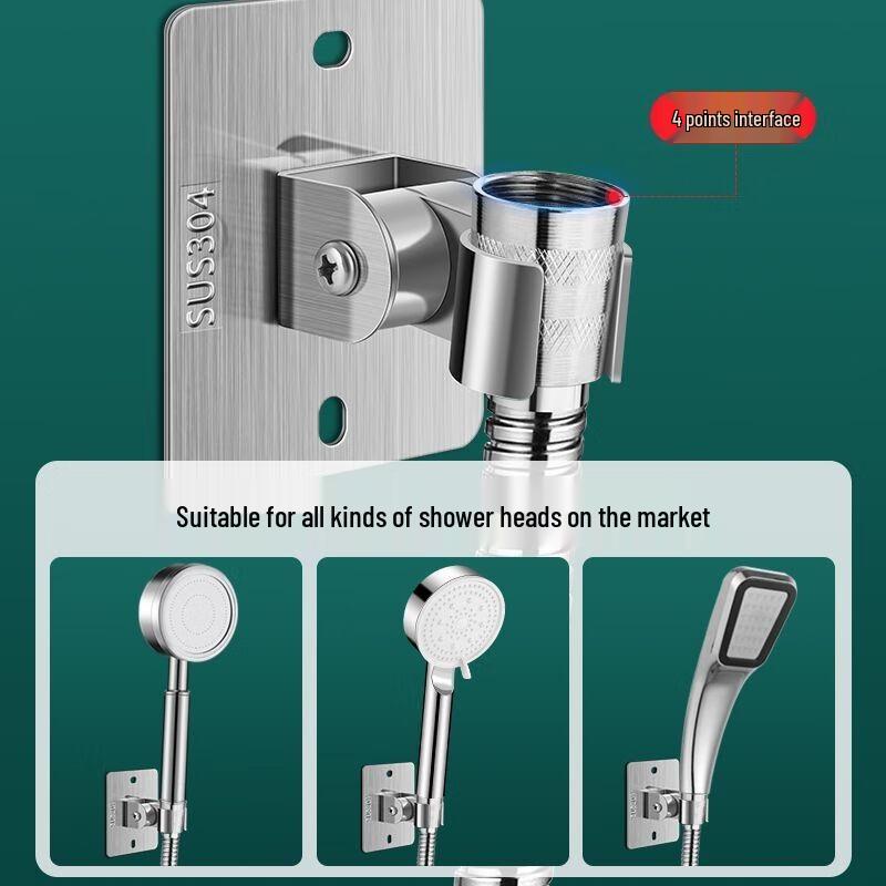 ZISIZ 304 Stainless Steel Adjustable Shower Head Holder
