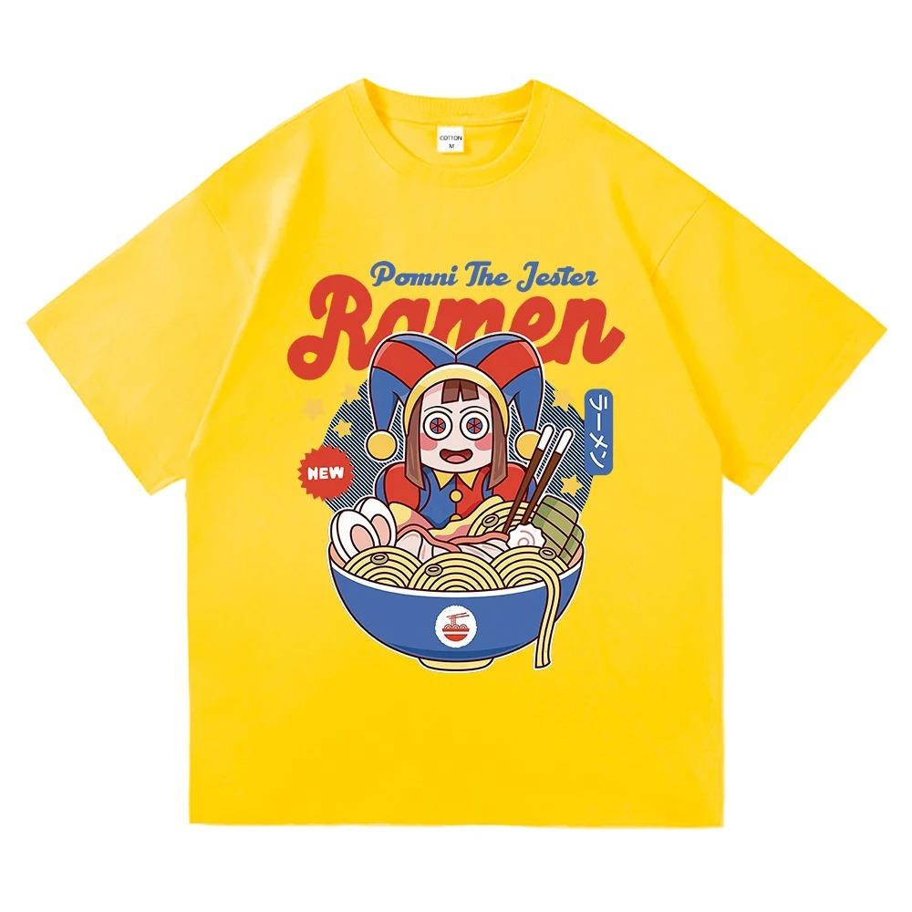 kids Amazing Digital Circus Jax Ramen Tshirt Fashionable and Fun Caine Pomni Tshirt Unisex Cute Rabbit Noodle Cotton Tshirt 100