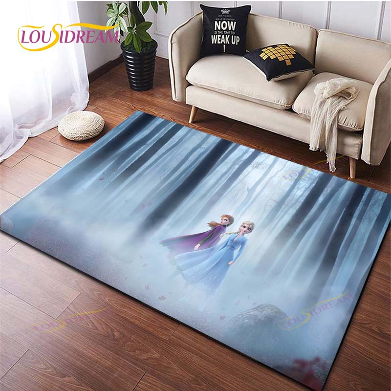 3D Printing Rug for Kitchen Doormat Bedroom Anime Frozen Carpets for Living Room Laundry Bathroom Non-slip Floor Mat