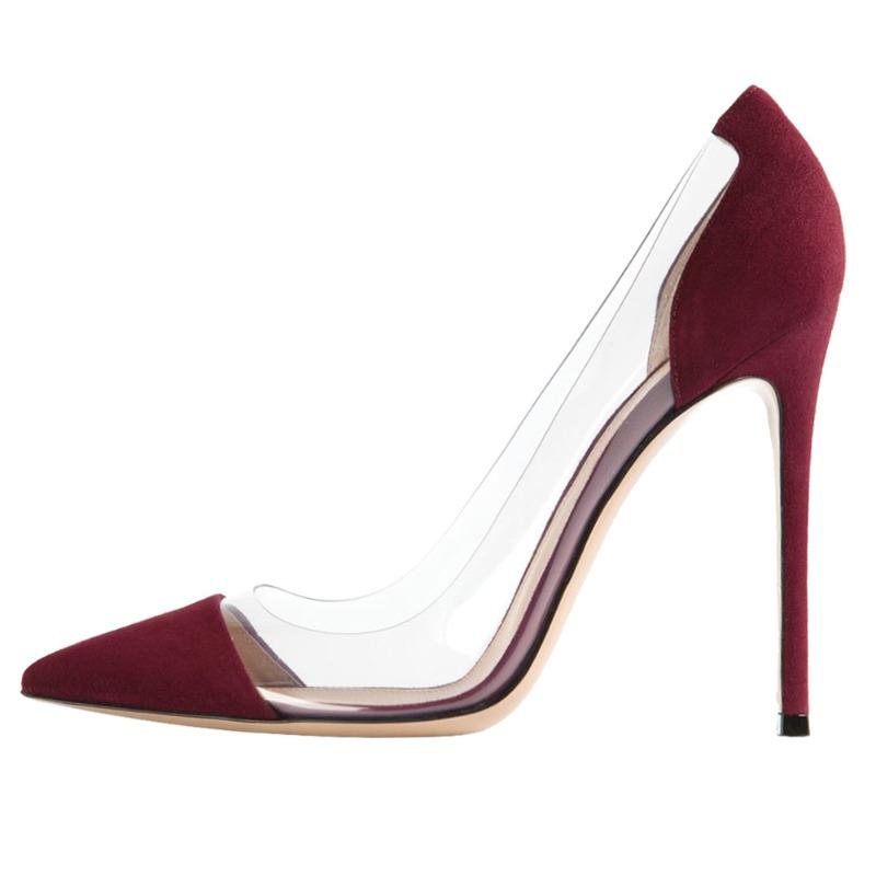 Hot-selling Pointed Splicing Transparent Cm High-heeled Women's Versatile Single Shoes