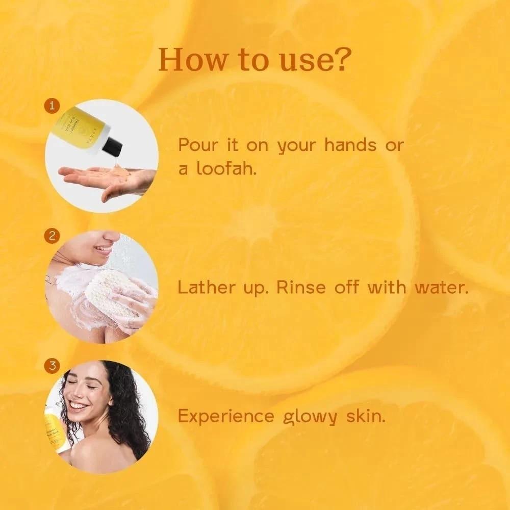 Arata 1% Vitamin C Daily Glow Body Wash For Soft & Even Toned Skin - 300ML