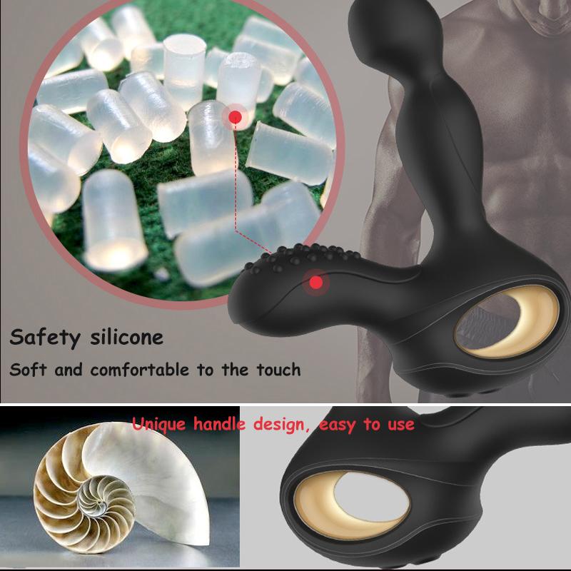 Men's Prostate Massager With Rotation Wireless Remote Heating Anal Plug Vibrator