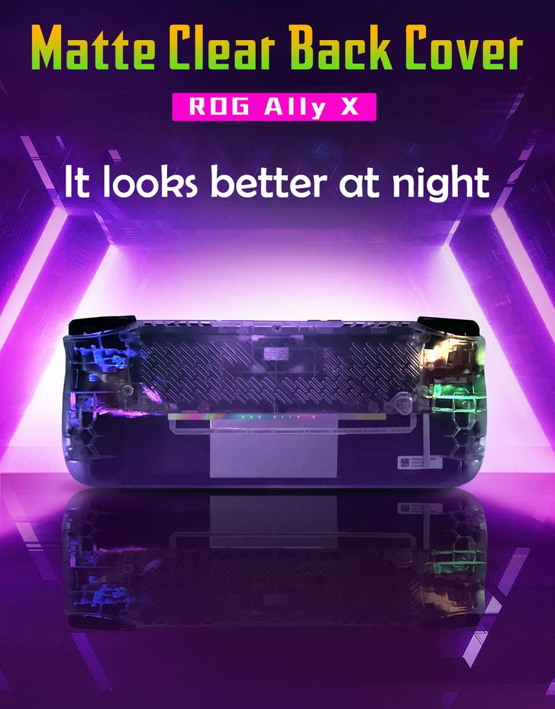 Matte Clear Back Cover for ASUS Rog Ally X 2024, Rog Alloy X Faceplate Accessories Protective Cover Soft Skin Grip Case Plates