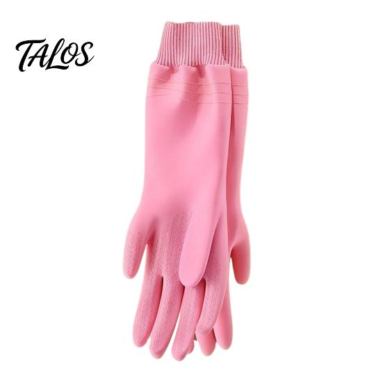 Waterproof Cleaning Gloves Fleece Lined Dishwashing for Housework, PVC Rubber Gloves, Anti-slip Heavy Duty Grip Warm Velvet Lining Kitchen Laundry And
