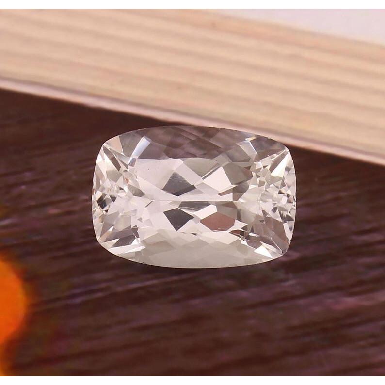 AAA Flawless 19x12mm Heated Ceylon White Sapphire Cushion Cut Loose Gemstone