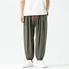 Spring Summer  Men's   Hemp Pants Loose Drawstring Lantern Pants Haren Pants Japanese Casual Pants