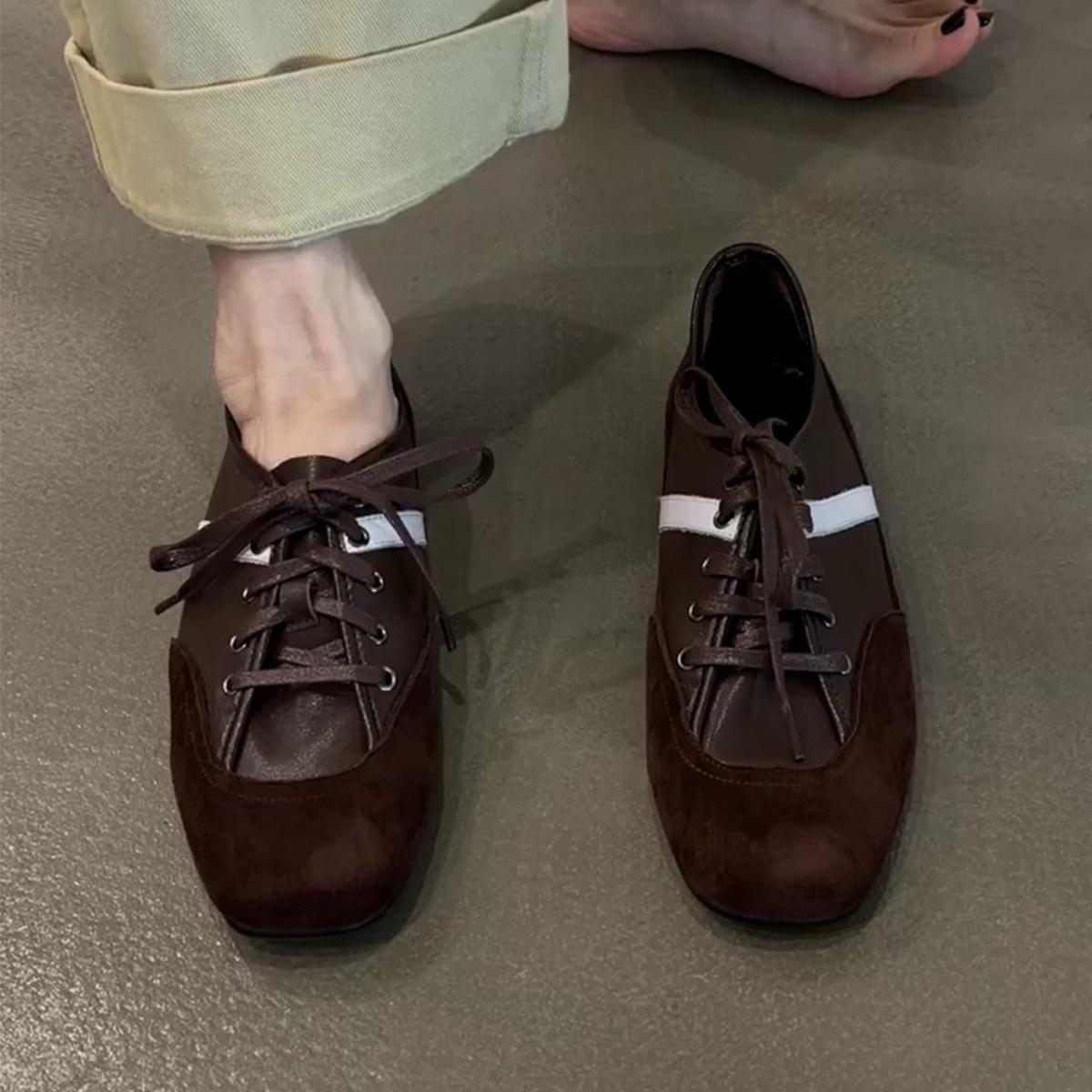 

Версия из овчины~ туфли для моральной подготовки балетного типа на платформе, универсальные спортивные и повседневные туфли в стиле ретро-академии, женские кроссовки Forrest Gump, тренд 40