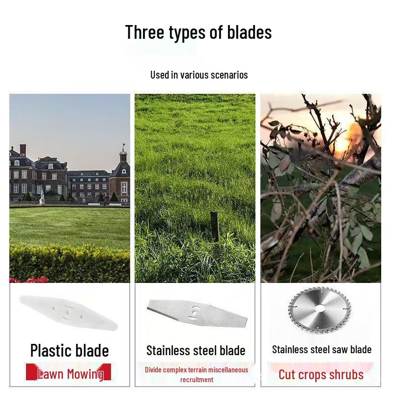 High-Power Rechargeable Electric Lawn Mower & Weeder with Lithium Battery