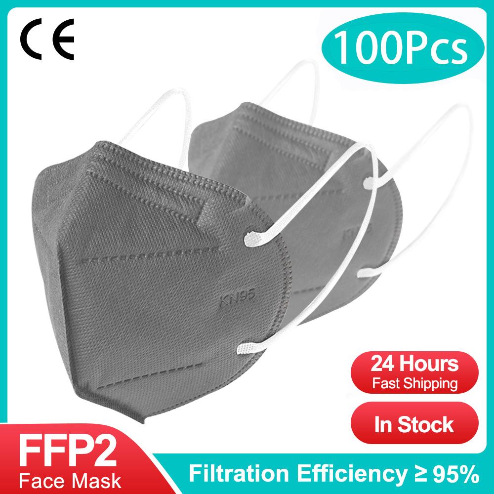 Health Protective KN95 Face Mask 5 Layer Filter Dust Port  Mascarillas FFP2 Nonwoven Health Protective N95 Mask Reusable Face
