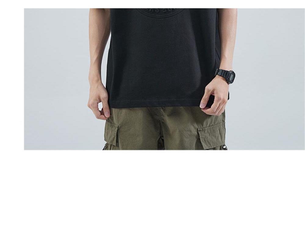 Men's Summer 3D Embossed Casual Loose-Fit Cotton T-Shirt, Plus Size, Trendy Brand, Short Sleeve