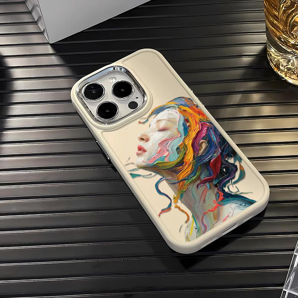 Art Girl Skin Friendly Feel Phone Case For Iphone16 16pro 15 14promax 13pro 12 11pro 7 8plus XR XS Soft Shell