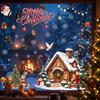 Creative Christmas Window Gifts Clings Snowy Tree Squirrel Xmas Village House Rabbit Seasonal Glass Surface Stickers Sticker Double-Sided