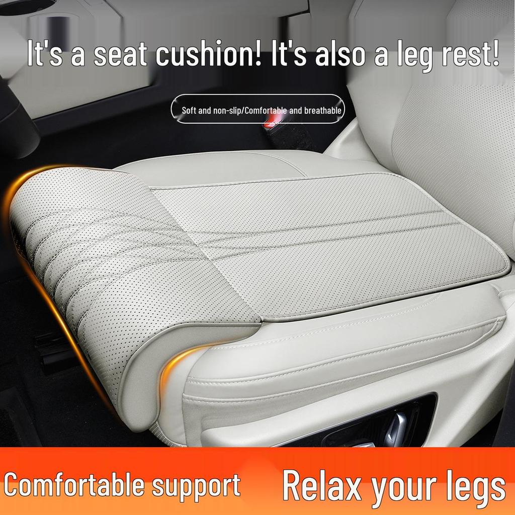 All-Season Universal Car Seat Cushion with Integrated Leg Rest - Comfortable Single-Piece Rear Seat Footrest