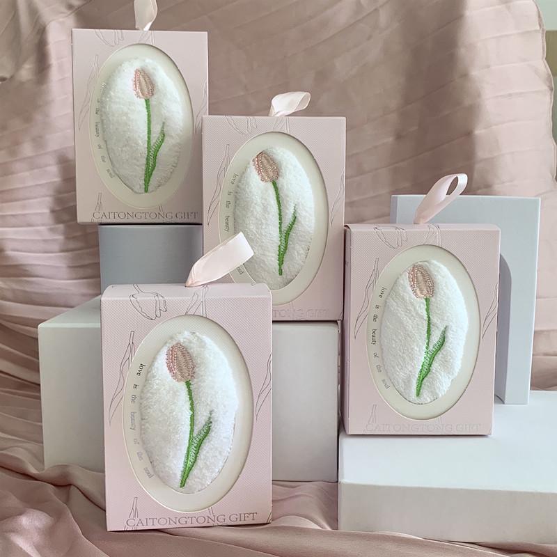 Tulip Coral Fleece Bridesmaid Gift Towel Set