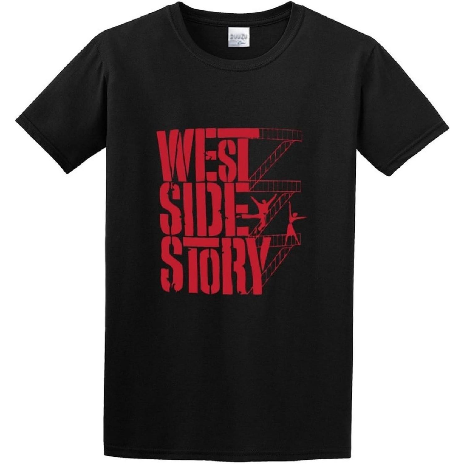 PEACH JO+ West Side Story Фильм Унисекс 100% Хлопок Футболки с коротким рукавом Черный S