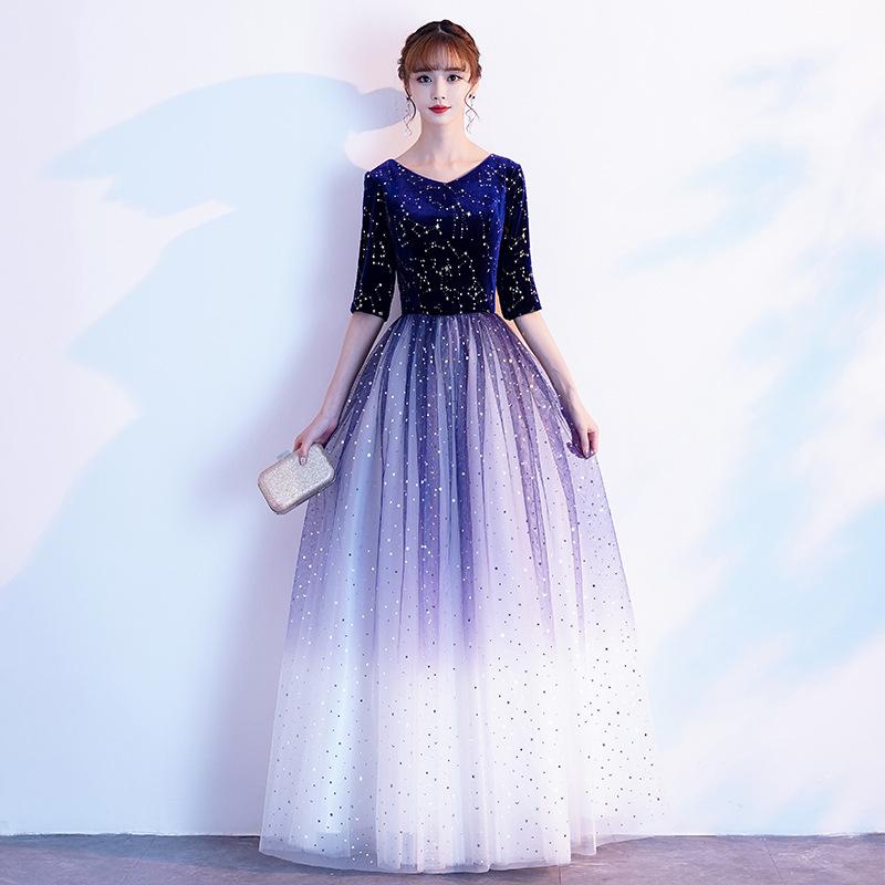 Big choir performance dress long skirt temperament conductor costume student adult banquet host evening dress female long