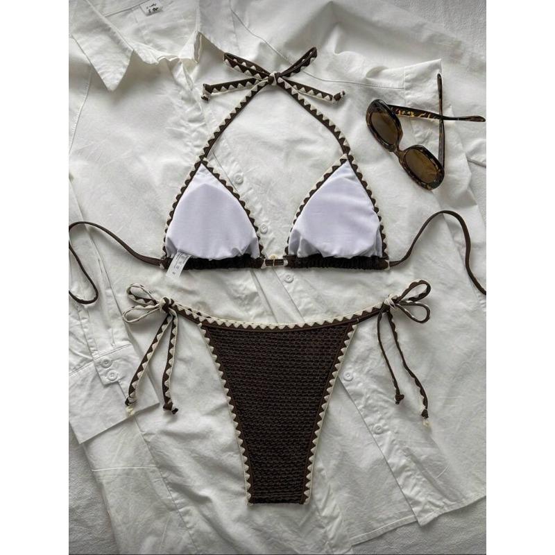 Sexy Halter Neck Two Piece Bikini Set For Women