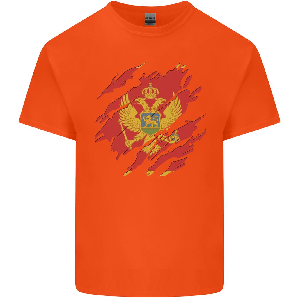 Torn Montenegro Flag Montenegrin Day Football Unisexs Light Cotton TShirt