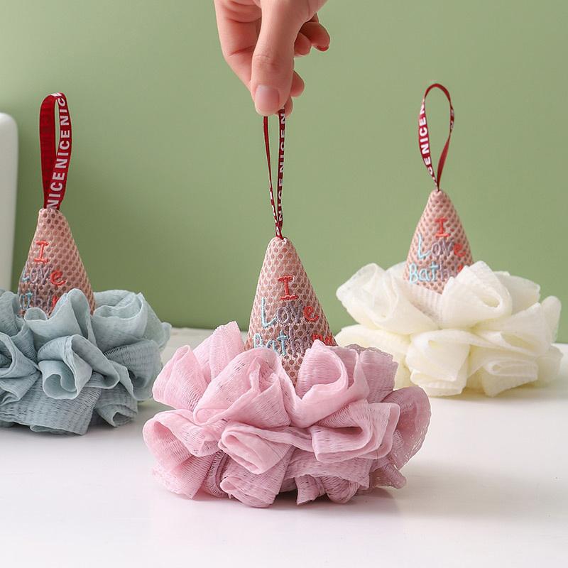 Bath Sponge Ice Cream Shape Exfoliating Loofah Body Scrubber Shower Cleaning Loofahs Bathroom Men Women Bathing Accessories