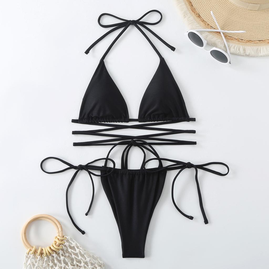 Sexy Micro Bikini 2025 Kruislings Bandage Zwemkleding Vrouw Zwempak Vrouwelijke Tanga Bikini Set 2 Delig Dames Badpak Strandkleding