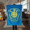 Koc flanelowy z nadrukiem Lokomotive Leipzig, Wysoka jakość, Wygodny na wszystkie pory roku, Wystrój domu, Ciepło i komfort, Idealny na prezenty świąteczne71